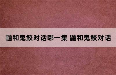 鼬和鬼鲛对话哪一集 鼬和鬼鲛对话